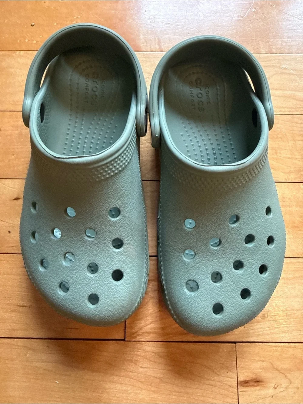 Kids Crocs-Style Clogs in Sage Green